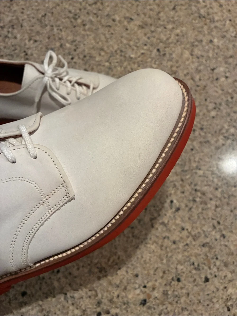 Vintage Brooks Brothers Men 9 E/C White Nubuck Suede Derby Oxford Dress Shoes